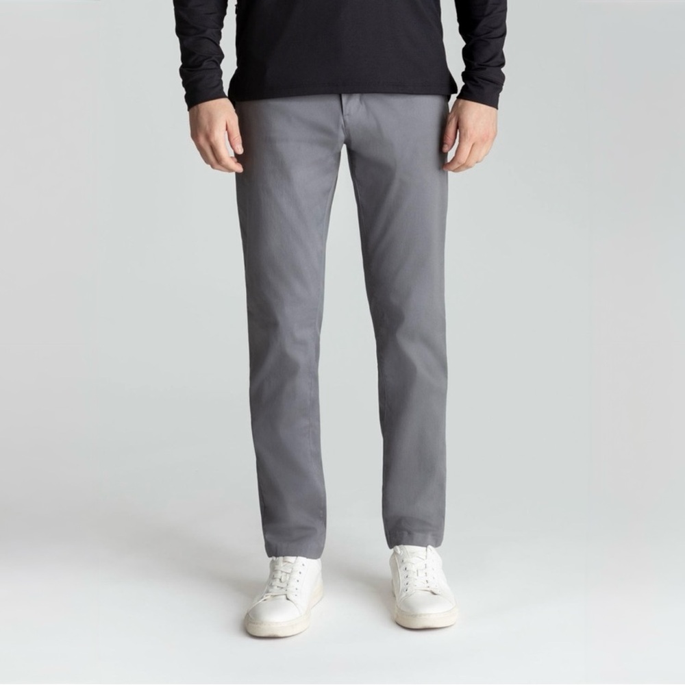 Birddogs Pants Mens 34x28 Grey Stretch Slim Fit Chino Boomstick Performance Golf